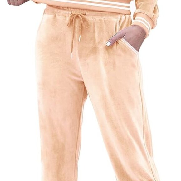 Stylish Women's Velour 2-Piece Loungewear Set - Adjustable Jogging Pants S-XXL - Picture 1 of 5